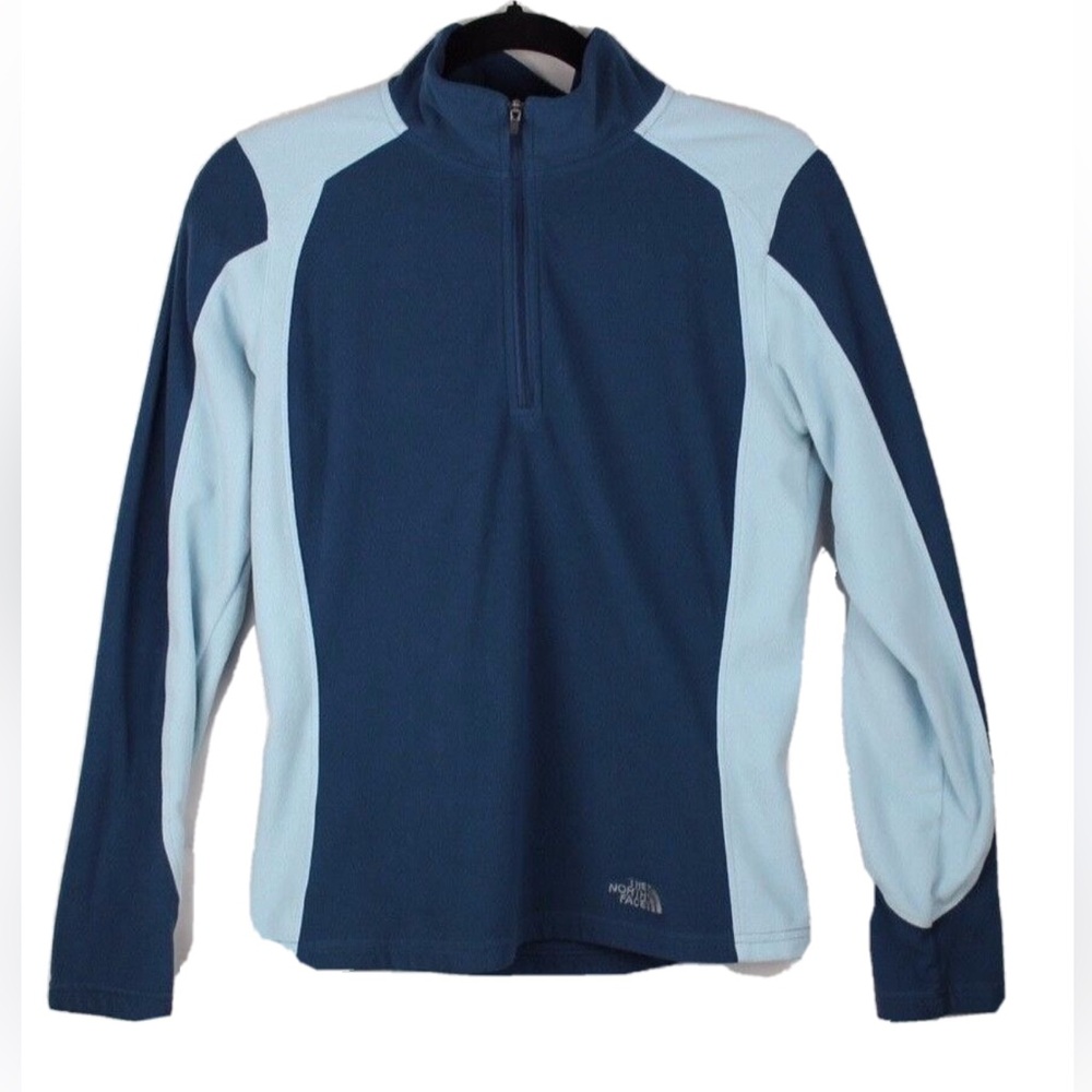 The North Face Size Medium Women's Navy and Sky Blue Half-Zip Pullover